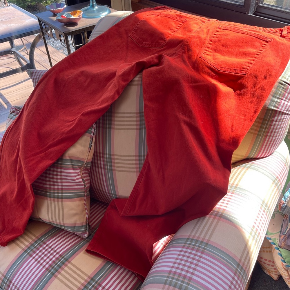 CHAUS PANTS/JEANS SIZE 16. Red/Orange in color!  97%Cotton. 3% Spandex